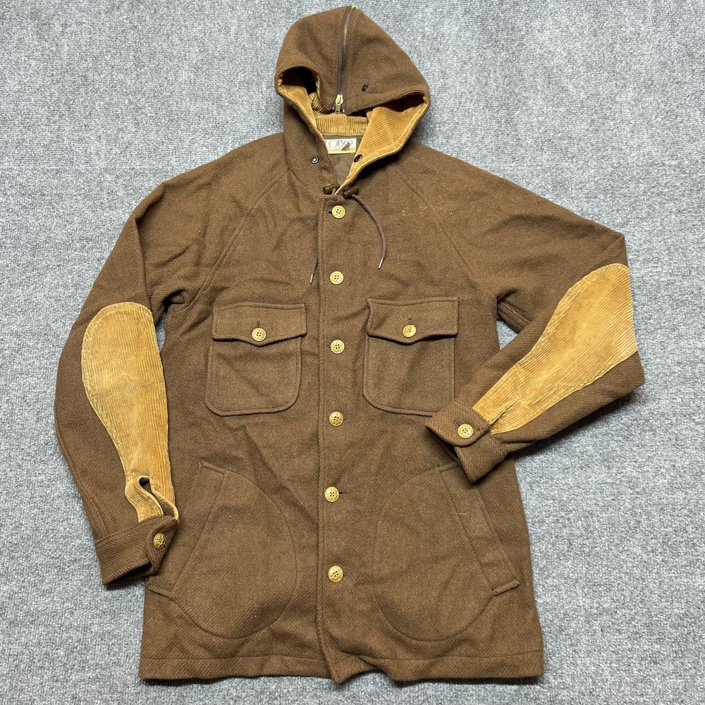 Vintage Pendleton Lobo Coat Mens Medium Brown Wool Hooded Parka Corduroy Hunting